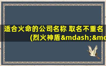 适合火命的公司名称 取名不重名(烈火神盾——为火命企业保驾护航，实现品牌价值提升)